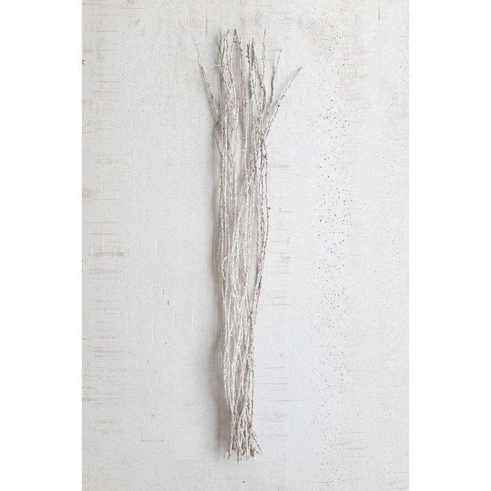 Frosted white bundle of 25 palm twig chain